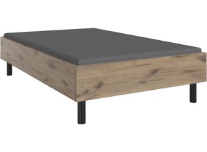 4038062101904 - Bett WIMEX Easy große Auswahl an Größen und Farben auch in Komforthöhe braun (viking oak schwarz) H46cm L210cm Betten ohne Kopfteil ideal unter Dachschrägen oder Fenster