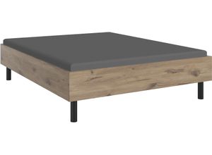 4038062101935 - Bett WIMEX Easy große Auswahl an Größen und Farben auch in Komforthöhe braun (viking oak schwarz) H46cm L210cm Betten ohne Kopfteil ideal unter Dachschrägen oder Fenster