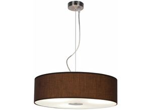 4038104139896 - - Pendelleuchte Textil Esstischleuchte hängend Hängeleuchte Wohnzimmerlampe braun Stahl Glas 3x E27 DxH 45x175 cm