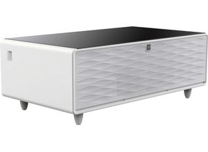 4038437007930 - caso® Lounge-Tisch Sound & Cool White Kühlfächer Soundbar Ladekabel-Anschlüsse weiß