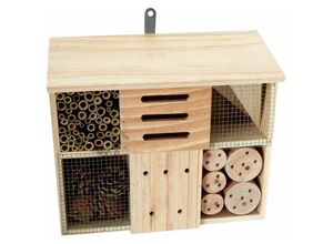 4038478109051 - - Insektenhotel Nistkasten Holzhaus 29 x 33 x 135 cm rechteck - Natur