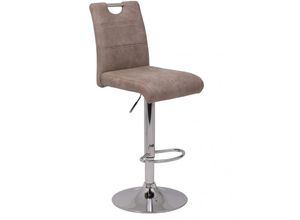 4038537062938 - - Barhocker Sitzhocker Hocker höhenverstellbar miranda Microfaser Braun Beige in