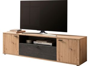 4038537073156 - TV-Board HELA Atlanta Sideboards Gr B H T 180 cm x 50 cm x 40 cm Artisan Eiche Burned Wood 1 braun (artisan eiche burned wood) TV-Lowboards Breite 180 cm