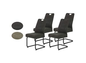 4038537073422 - - 4er Set Esszimmerstuhl Schwingstuhl Küchenstuhl Metallgestell schwarz kerstin 