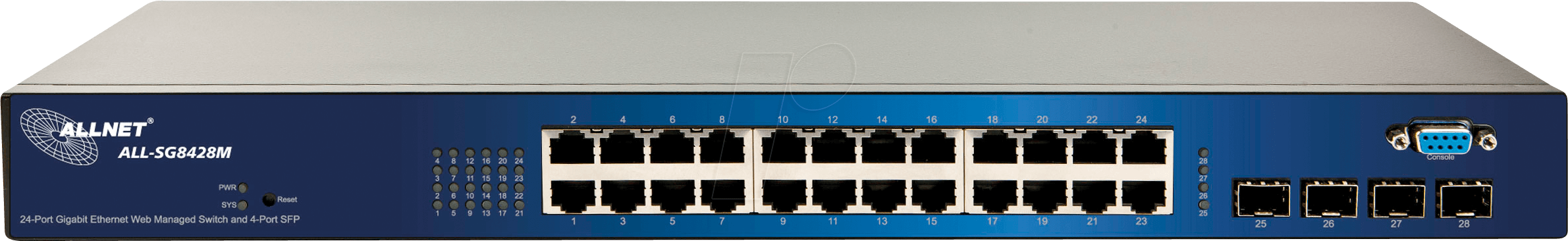 4038816051622 - ALLNET ALLSG8428 - Switch 24-Port Gigabit Ethernet 4x SFP