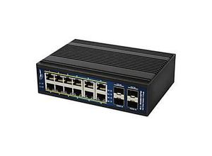 4038816098894 - ALLNET ALL-SGI8016PM - Switch - L3 - managed - 12 x 10 100 1000 (PoE+) + 4 x Gigabit SFP - Desktop an DIN-Schiene montierbar wandmontierbar