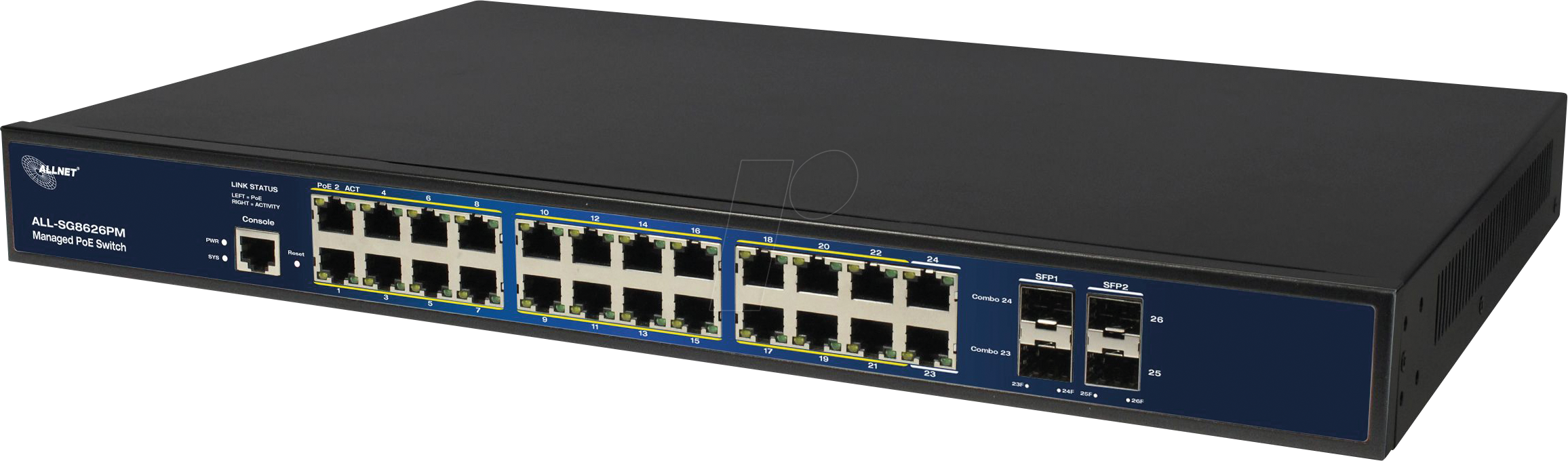 4038816106292 - A194025 ALL-SG8626PM Netzwerk Switch 24 + 4 Port 52 GBit s PoE-Funktion
