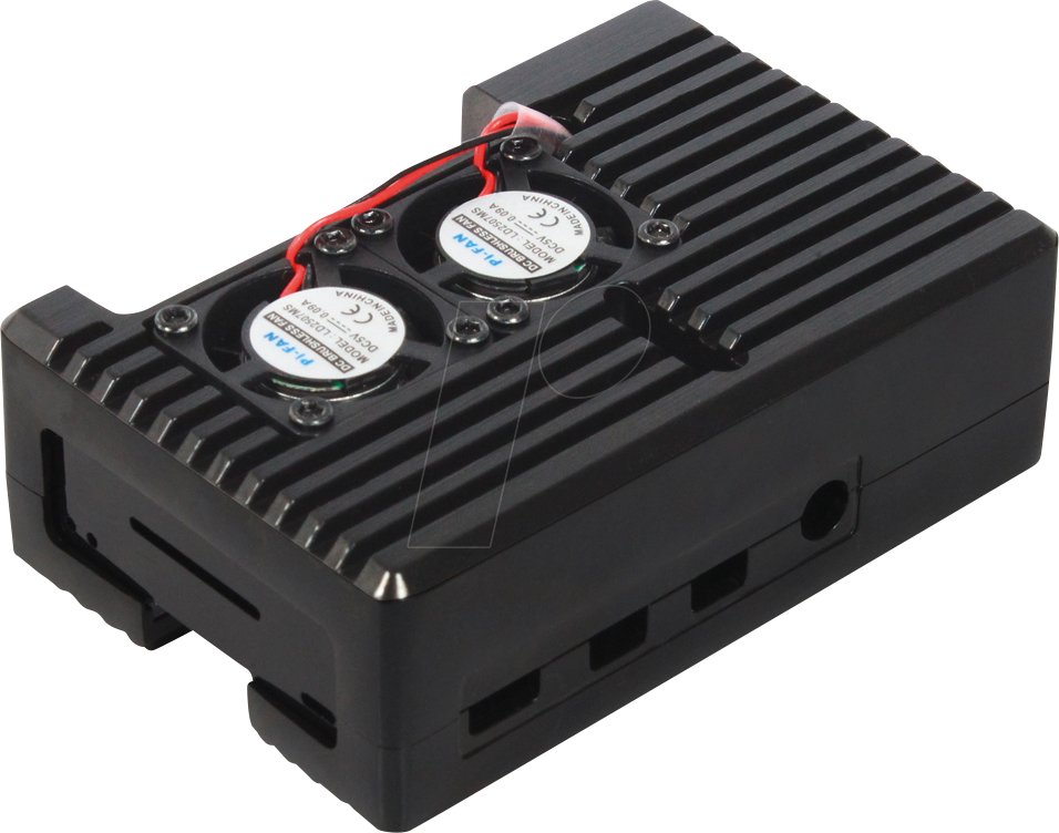 4038816195562 - RPI CASE ALU2FAN - Gehäuse für Raspberry Pi 4 Alu Dual-Lüfter schwarz 4038816195562 - RPI CASE ALU2FAN - Gehäuse für Raspberry Pi 4 Alu Dual-Lüfter schwarz