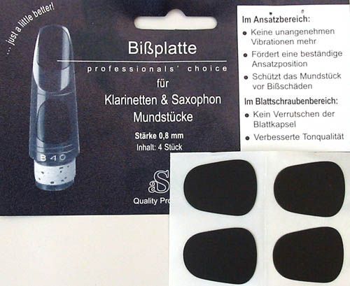 4038827040417 - Arnolds & Sons Bissplatte Bissgummi (4Stck) schwarz 08 mm Klarinette Saxophon