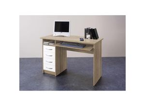 4038889027876 - Bega Consult - Schreibtisch trio Arbeitstisch Eiche Sägerau Nb   Weiß ca 110 x 75 x 55 cm