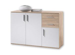 4038889036700 - Bega Consult - Kommode Beistellkommode Sideboard ca 120 cm Bobby Sonoma Eiche   weiss