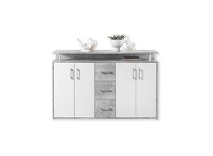 4038889042367 - 45-339-D5-3 DRIFT BETON   WEISS Kommode Sideboard Beistellkommode ca 139 cm