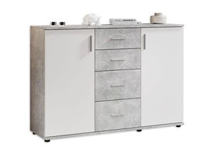 4038889042589 - Bega Consult - Kommode Beistellkommode Sideboard ca 120 cm Bobby beton   weiss