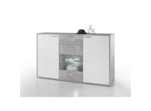 4038889043036 - Kommode Sideboard Beistellkommode Highboard ca 180 cm breit MOUNTAIN Beton gr