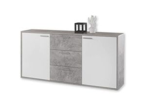 4038889043043 - Kommode Beistellkommode Sideboard Highboard ca 180 cm breit Beton grau   hg w