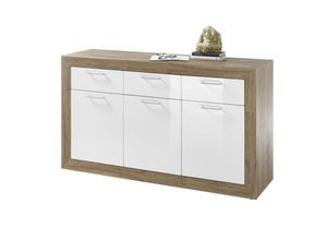 4038889069616 - Bega Consult - Kommode Sideboard Stauraum Schuhe ca 150 x 87 x 42 cm Eiche dunkel   Weiß Hgl