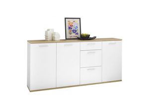 4038889074665 - Kommode BC Sideboard mit 3 Schubladen Weiß   Artisan Eiche Nb ca 180 x 86 x 