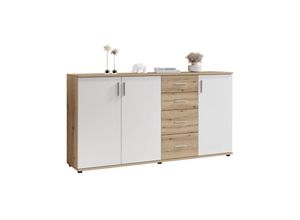 4038889076638 - Kommode BC1040 Sideboard Evoke Eiche Nb   Weiß ca 160 84 35 cm