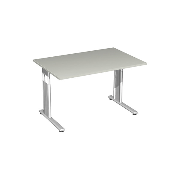 4038933159843 - Schreibtisch Flex S-617102-LS manuell höhenverstellbar 68-82cm (H) 120x80cm (BxT) rechteckig grau   Silber 4038933159843 Ger