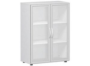 4038933482897 - Aktenschrank Flex S-383802-GTW weiß Acrylglas satiniert 2 Fachböden 800 x 420 x 1104 cm