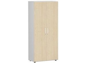 4038933486420 - Aktenschrank Flex S-385100-AL lichtgrau ahorn 4 Fachböden 800 x 420 x 1808 cm