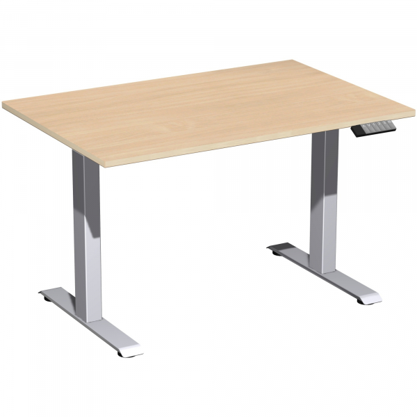 4038933545035 - Sitz-Steh-Schreibtisch Elevate Plus S-08K1208-BS elektrisch höhenverstellbar 63-128cm (H) 120x80cm (BxT) rechteckig buche   