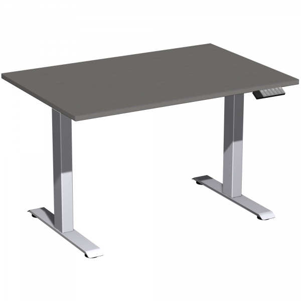 4038933545127 - Schreibtisch Elevate Plus N-08K1208-OS höhenverstellbar rechteckig onyx   Silber 4038933545127 Geramöbel