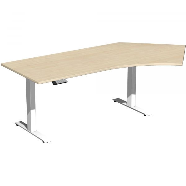 4038933545745 - Sitz-Steh-Schreibtisch Elevate Plus S-08K1616-AW elektrisch höhenverstellbar 63-128cm (H) 2166x113cm (BxT) Freiform ahorn  