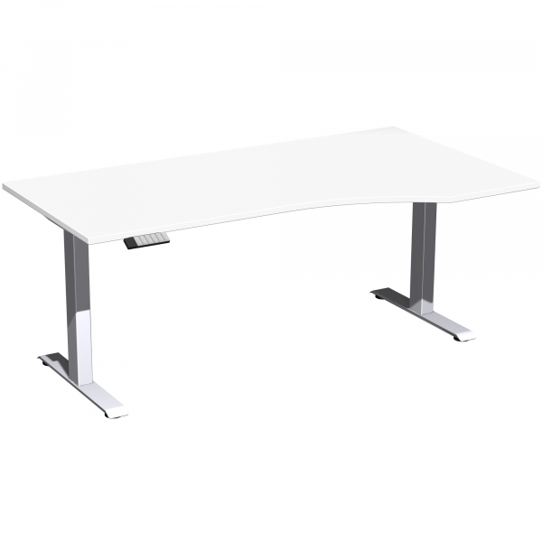 4038933545998 - Sitz-Steh-Schreibtisch Elevate Plus S-08K1811-WS elektrisch höhenverstellbar 63-128cm (H) 180x100cm (BxT) Freiform weiß   Si