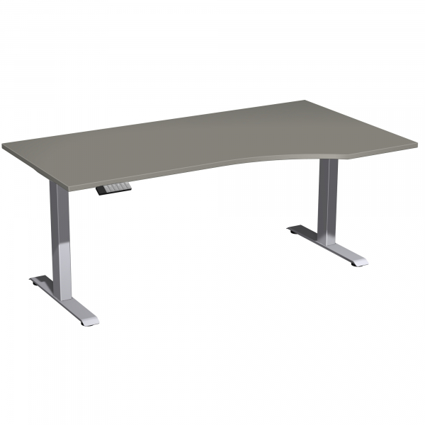 4038933546025 - Schreibtisch Elevate Plus N-08K1811-OS höhenverstellbar Freiform onyx   Silber 4038933546025 Geramöbel