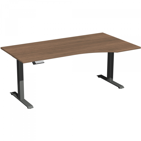 4038933546063 - Schreibtisch Elevate Plus N-08K1811-NA höhenverstellbar Freiform nussbaum   anthrazit 4038933546063 Geramöbel