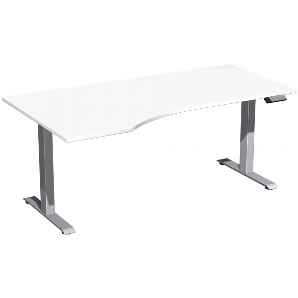 4038933546179 - Sitz-Steh-Schreibtisch Elevate Plus S-08K1812-WS elektrisch höhenverstellbar 63-128cm (H) 180x100cm (BxT) Freiform weiß Si 4038933546179 - Sitz-Steh-Schreibtisch Elevate Plus S-08K1812-WS elektrisch höhenverstellbar 63-128cm (H) 180x100cm (BxT) Freiform weiß Si