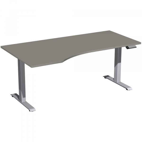 4038933546209 - Schreibtisch Elevate Plus N-08K1812-OS höhenverstellbar Freiform onyx   Silber 4038933546209 Geramöbel