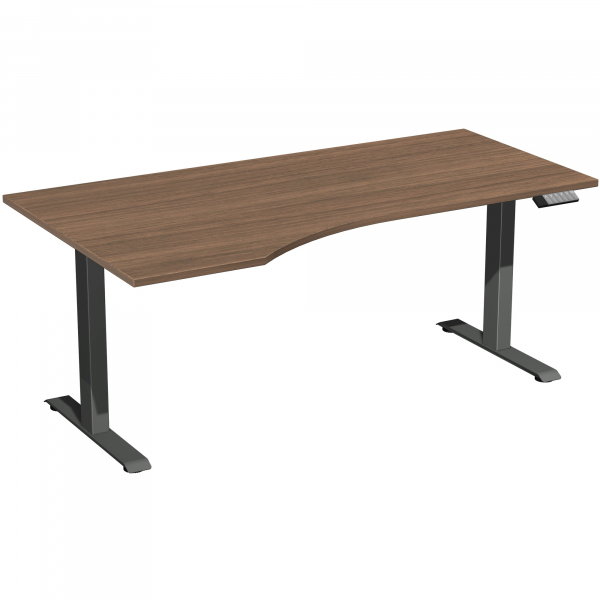 4038933546247 - Schreibtisch Elevate Plus N-08K1812-NA höhenverstellbar Freiform nussbaum   anthrazit 4038933546247 Geramöbel