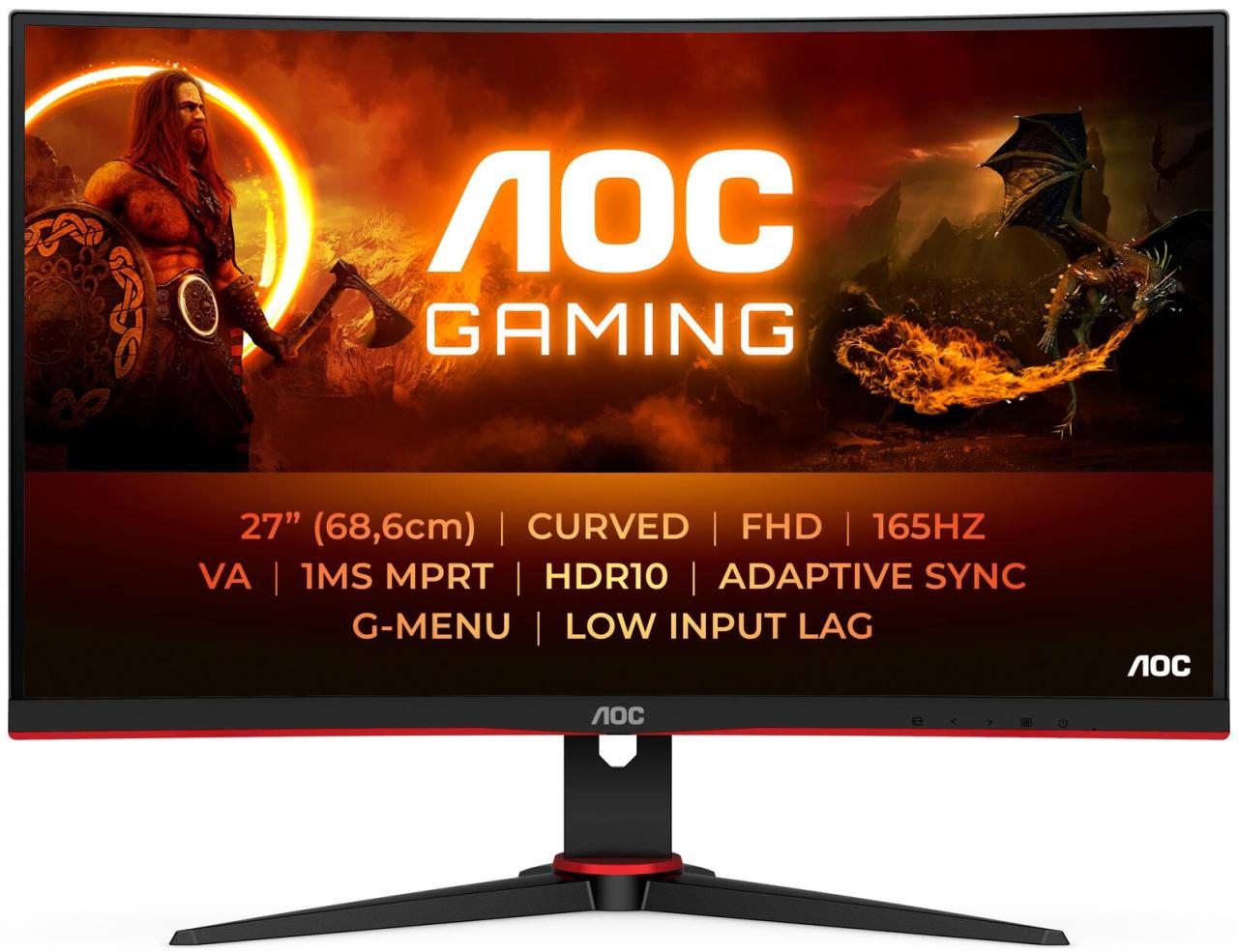 4038986111300 - 27 Bildschirm Gaming C27G2E BK - LED monitor - curved - Full HD (1080p) - 27 - HDR - Rot - 1 ms AMD Adaptive-Sync