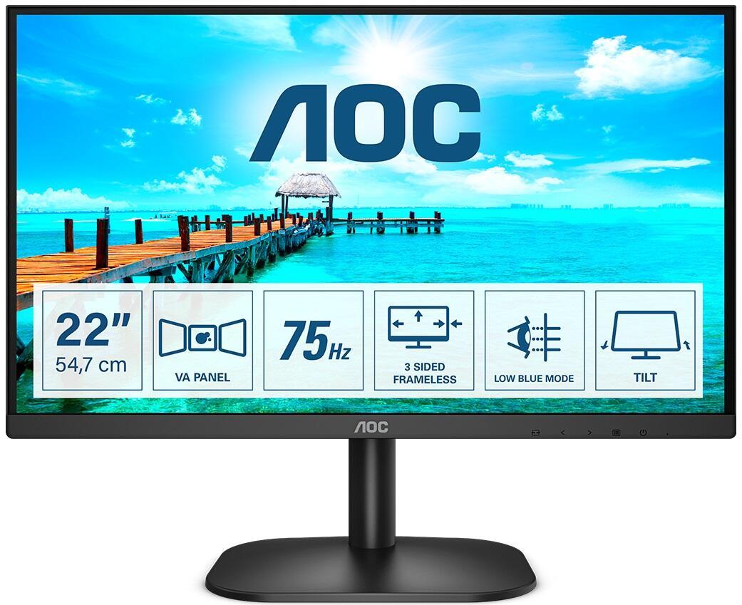 4038986127165 - 22B2H - LED-Monitor - 546 cm (215) - 1920 x 1080 Full HD (1080p) - VA - 200 cd m² - 30001 - 65 ms - HDMI VGA - Schwarz (22B2H)