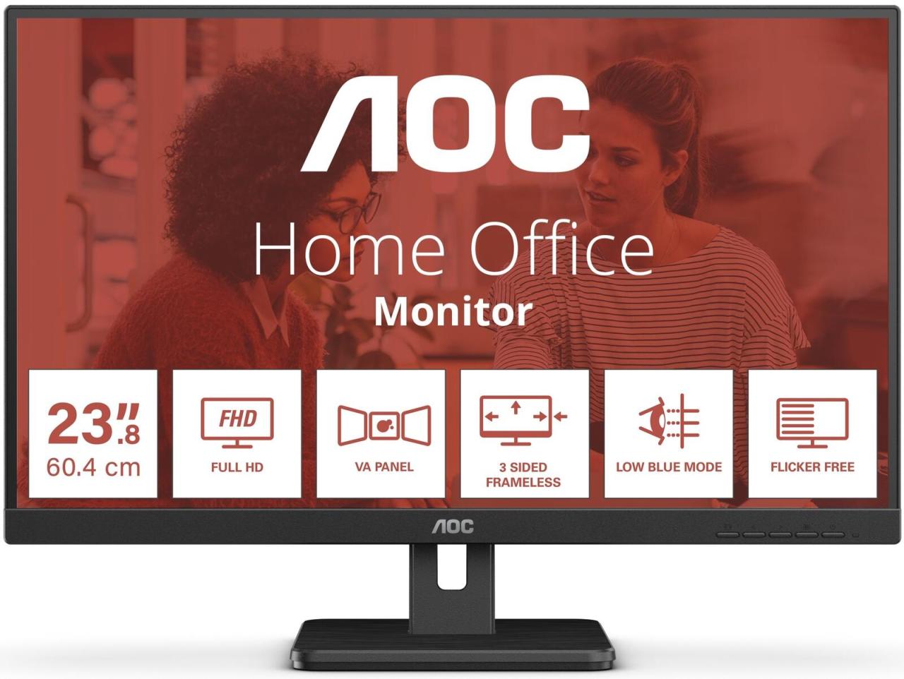 4038986140706 - Essential-line 24E3UM LED-Monitor EEK E (A - G) 61 cm (24 Zoll) 1920 x 1080 Pixel 169 4 ms HDMI® DisplayPort Kopfhörer-Buchse USB Audio-Line-in VGA