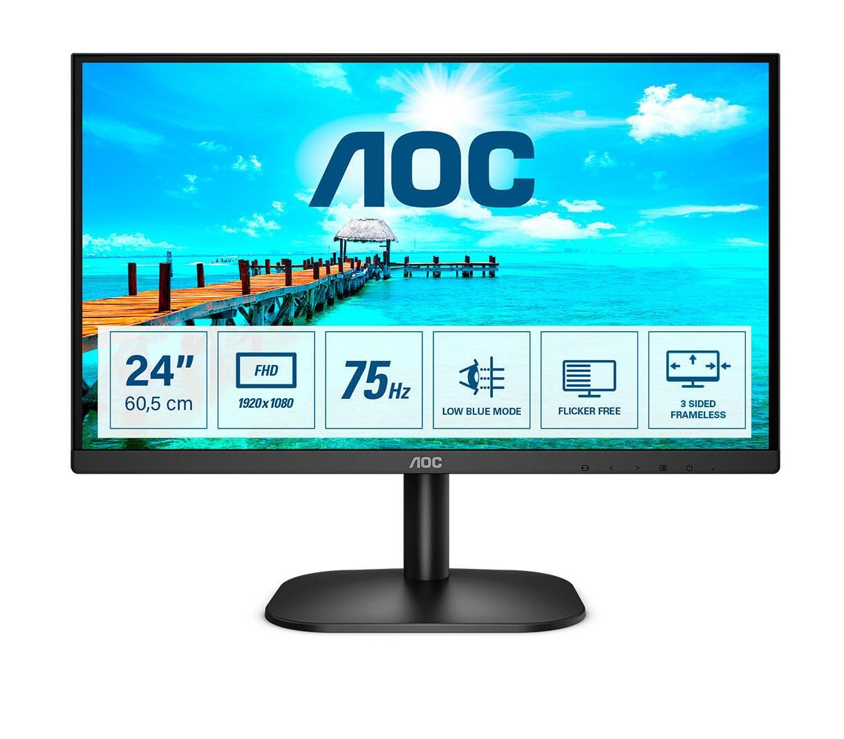 4038986149617 - 24B2XDM - B2 Series - LED-Monitor - 605 cm (238) - 1920 x 1080 Full HD (1080p) @ 75 Hz - VA - 250 cd m² - 30001 - 4 ms - DVI VGA - Schwarz