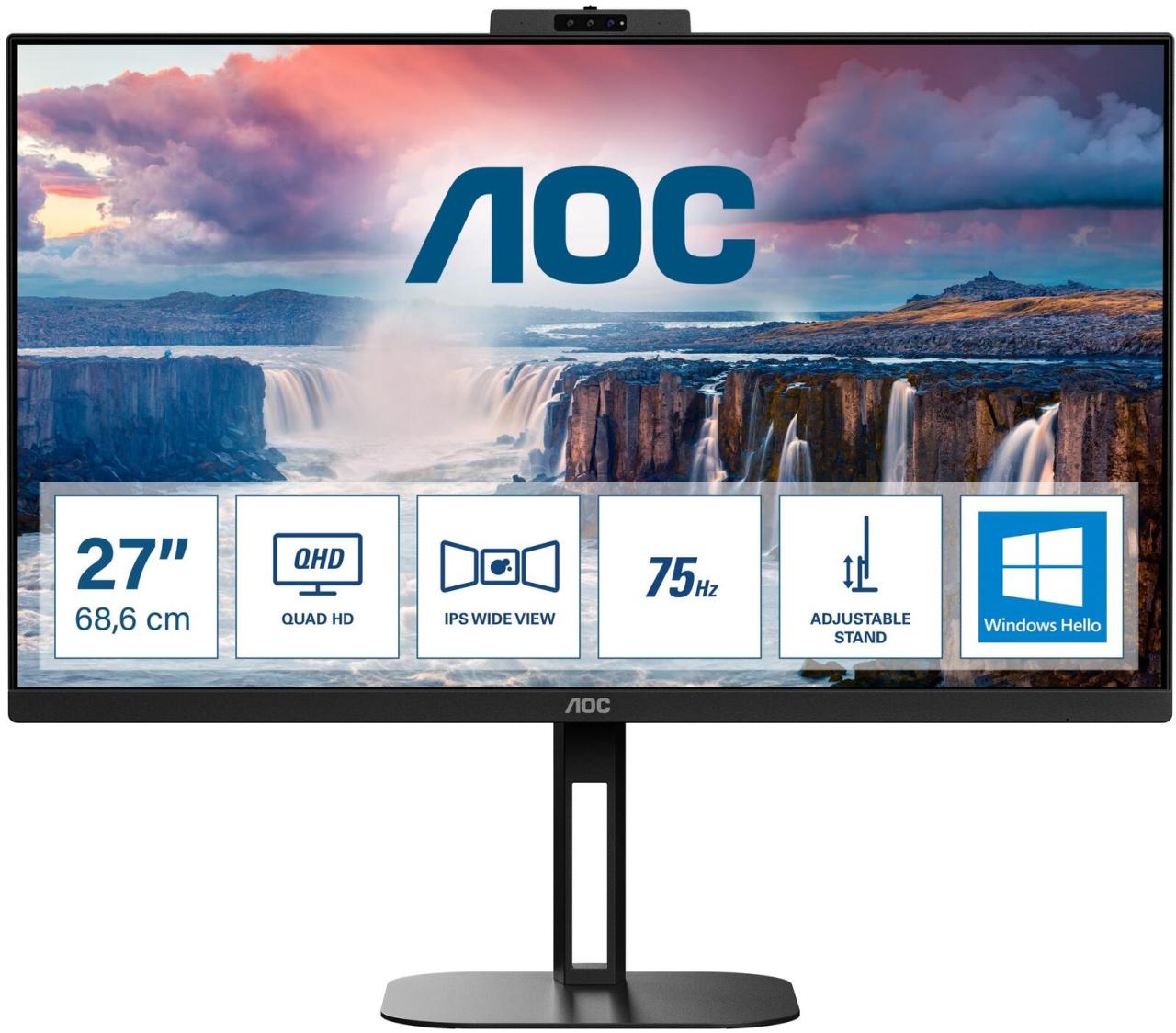 4038986180269 - Value-Line Q27V5CW BK LED-Monitor EEK G (A - G) 686 cm (27 Zoll) 2560 x 1440 Pixel 169 4 ms HDMI® DisplayPort USB 31 Gen 1 USB-C® Kopfhörer-Buchse