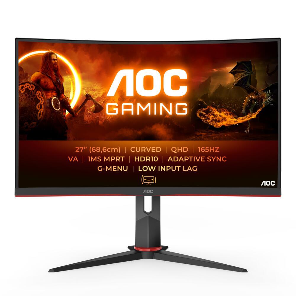 4038986181280 - 27 Bildschirm Gaming CQ27G2S BK - LED monitor - curved - QHD - 27 - HDR - Red - 1 ms