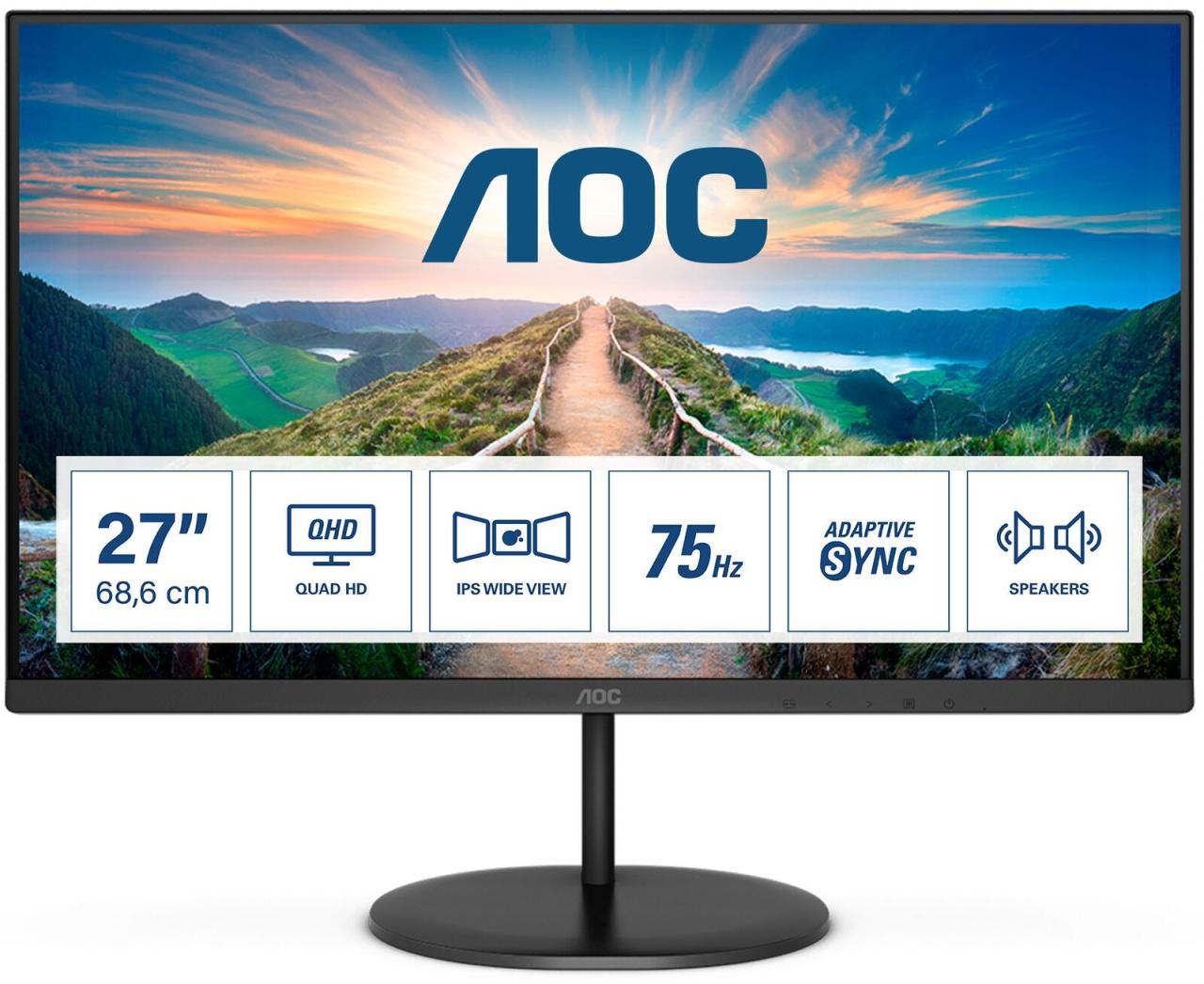 4038986189880 - Q27V4EA LED-Monitor EEK F (A - G) 686 cm (27 Zoll) 2560 x 1440 Pixel 169 4 ms HDMI® DisplayPort Kopfhörer (35 mm Klinke) IPS LCD