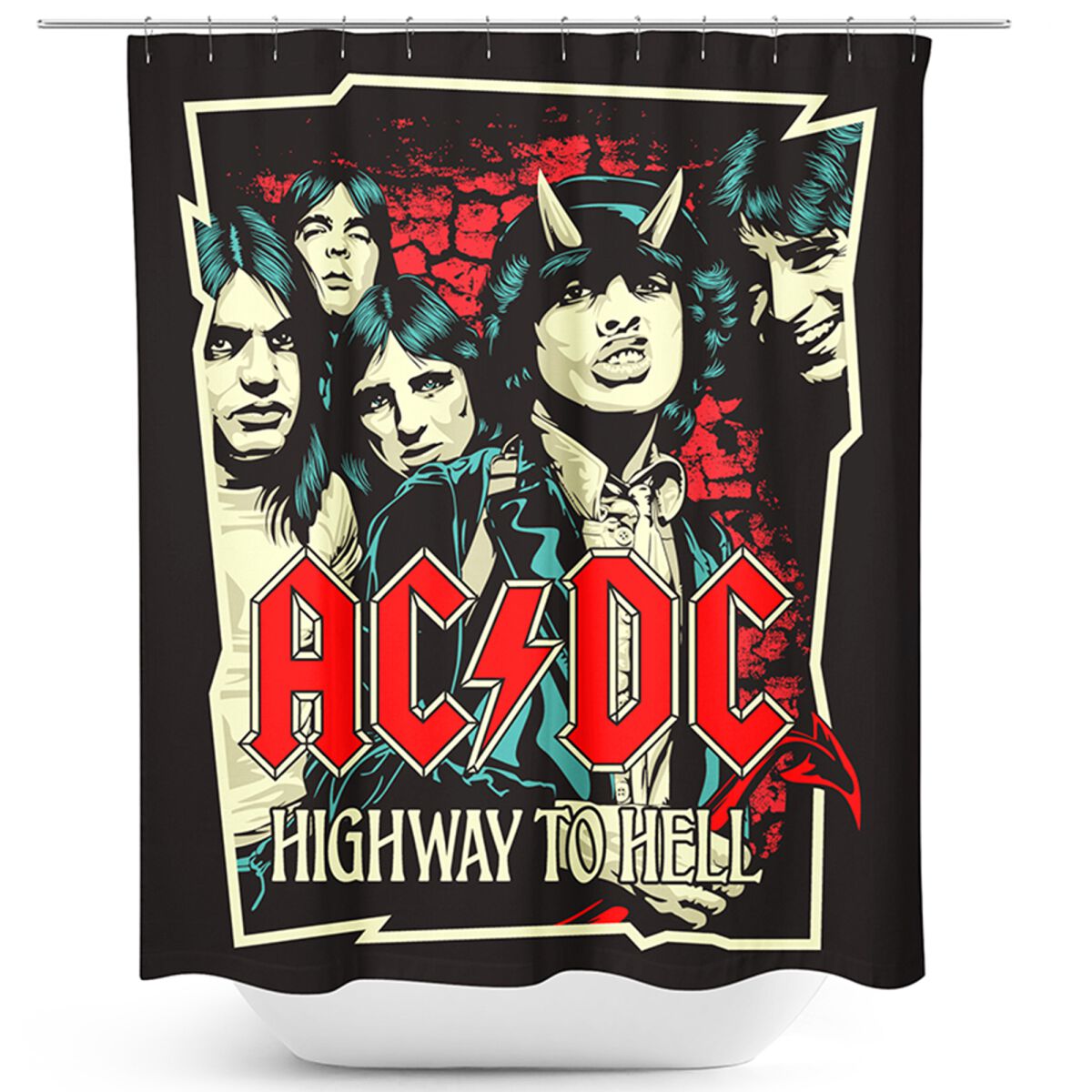 4039103739407 - AC DC Highway To Hell Duschvorhang multicolor