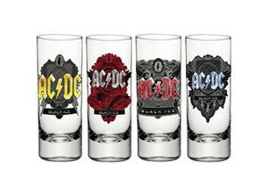 4039103740151 - AC DC Black Ice Schnapsgläser 4er-Set 4-teilig transparent bedruckt Glas in Geschenkverpackung