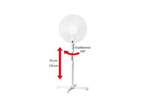 4039214015902 - Standventilator Ventilator Oszillation 130cm Lüfter Luftkühler Windmaschiene LEX