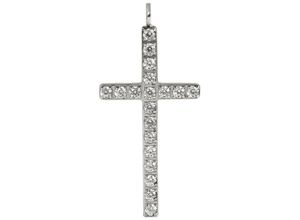 4039414104260 - Ketten-Anhänger FIRETTI Schmuck Geschenk Halsschmuck Anhänger für Halskette Kreuz Schmuckanhänger Gr Edelstahl 18 g silberfarben (edelstahlfarben weiß weiß) Damen Anhänger Made in Germany - mit Zirkonia (synth)