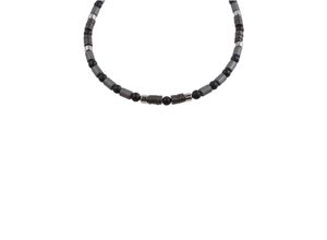 4039414109531 - Collier FIRETTI Schmuck Geschenk Halsschmuck Halskette Steinkette Edelstein Hämatit Halsketten Gr Edelstahl Länge 46 cm grau (edelstahlfarben schwarz grau silberfarben) Damen Colliers Made in Germany - mit Onyx Hämatit