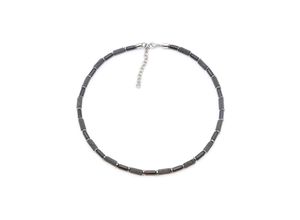 4039414112661 - Collier FIRETTI Schmuck Geschenk Halsschmuck Halskette Steinkette Lava Onyx Hämatine Halsketten Gr Edelstahl Länge 50 cm Breite 5 mm schwarz (edelstahlfarben grau schwarz) Damen Colliers Made in Germany - mit Hämatine Lavastein Onyx