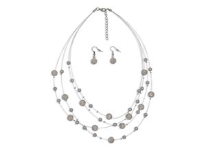 4039787005386 - Collier-Set FIRETTI Blue Crystal Halsketten Gr Metall Länge 52 cm silberfarben (metallfarben kristallweiß) Damen mit Glasstein