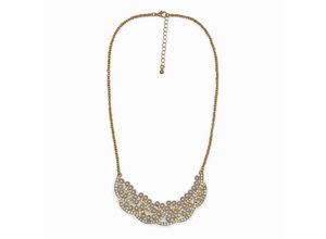 4039787009988 - Collierkettchen STEUER Collier mit Perlenzierde Halsketten Gr 46 + 4cm Metall Länge 50 cm gelb Damen