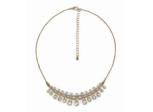 4039787010113 - Collierkettchen STEUER Collier gold mit Perlen Halsketten Gr 42 + 8cm Metall gelb Damen